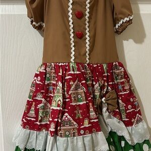 Festive Brown and Red Holiday Dress